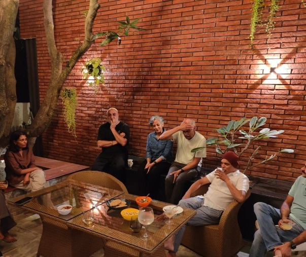 Linear brick cladding interior project for a villa, Yelahanka, Bangalore